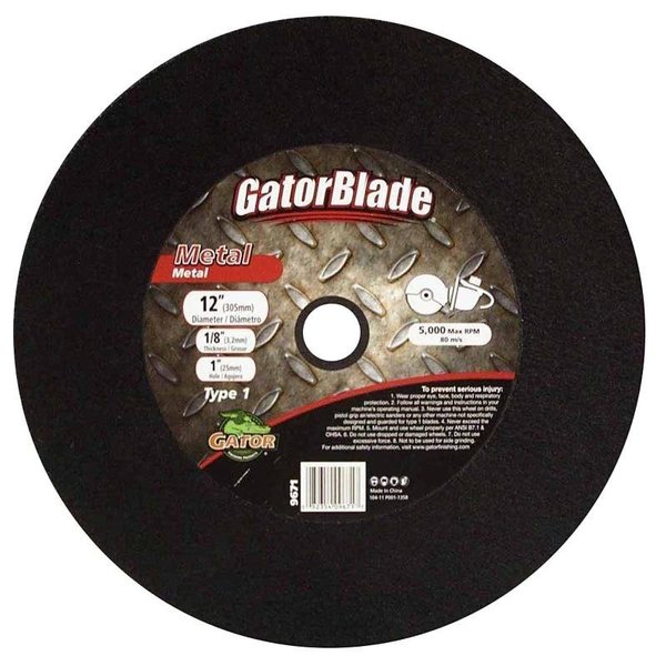 Gatorblade CutOff Wheel, 12 in Dia, 18 in Thick, 1 in Arbor 9671